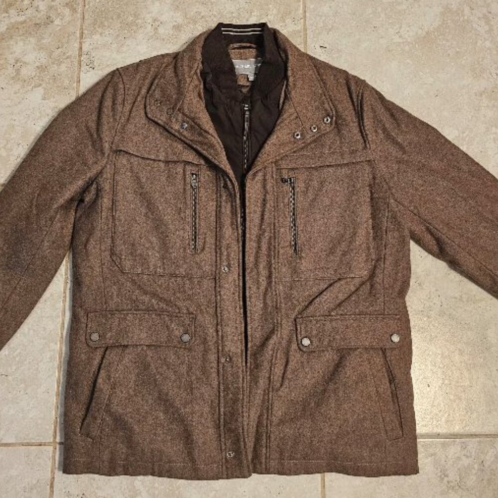 Michael Kors -  Men's Wool-Blend Field Coat with Attached Bib - L